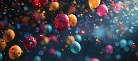 Colorful vivid balloons background.の素材