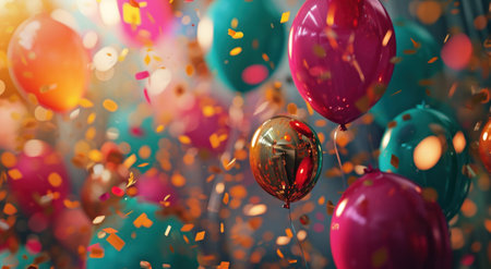Colorful vivid balloons background.の素材