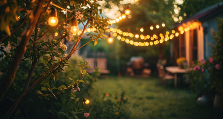 light bulbs hanging from the treeの素材