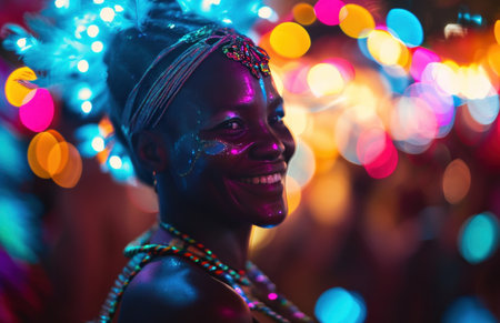 Foto de a carnival dancer smiles. - Imagen libre de derechos