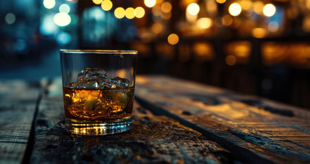a glass of whiskey with a drink in it.の素材
