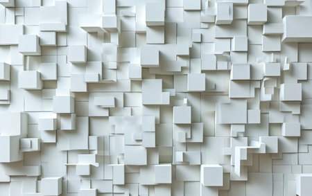 an abstract white wall of squares.の素材