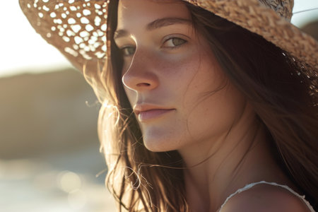 beautiful women on beach..の素材