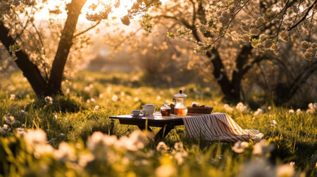 Picnic Amid Blossoms.の素材
