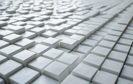 white grid pattern made of tiles.の素材