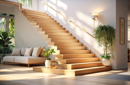 stairs in an elegant home stairs.の素材