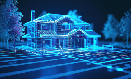 real estate digital visualization property.の素材
