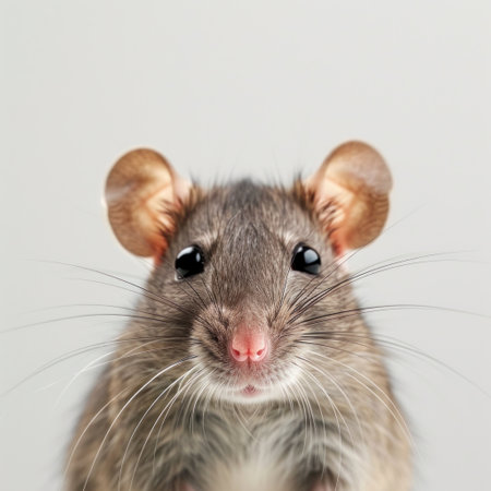 Rat face isolated on white background.の素材