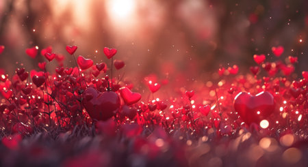 red hearts of many lights.の素材