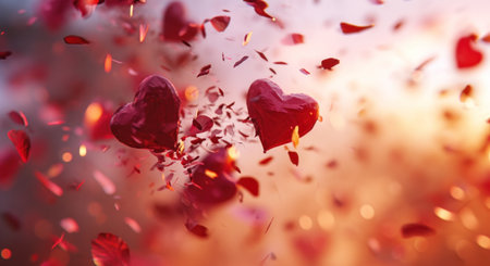 red hearts of many lights.の素材