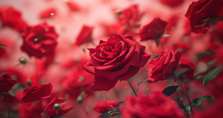 red hearts of many lights.の素材
