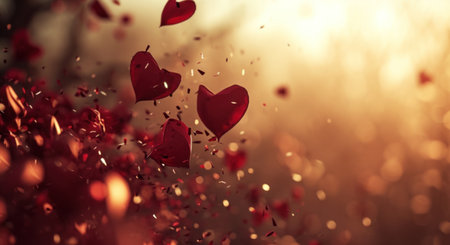 red hearts of many lights.の素材