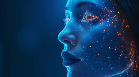Biometric authentication systems using facial recognition and fingerprint scanning.の素材