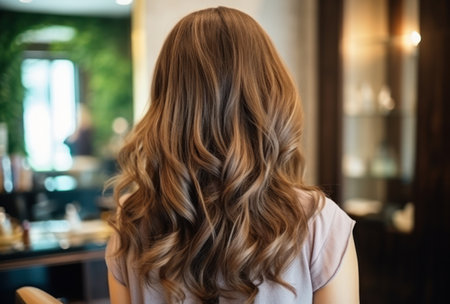 woman female hair in a hairdressing salon.の素材