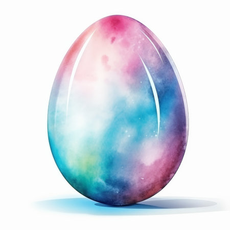 watercolor cute easter egg isolated.の素材