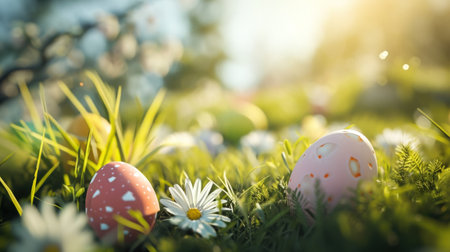 easter background natural, cute, elegant, hyper realistic, super detailed.の素材