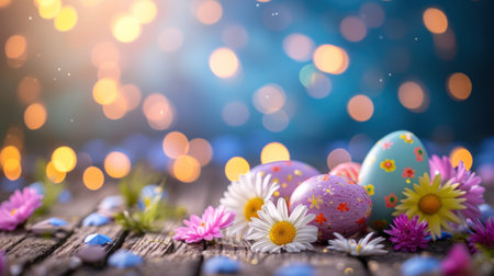 Easter advertising background with copy space.の素材