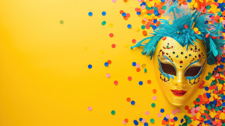 Carnival party advertising background with copy space.の素材