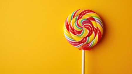 lolly pop advertisment background with copy space.の素材