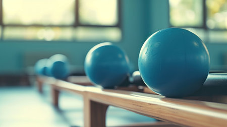 Pilates advertising background with copy space.の素材