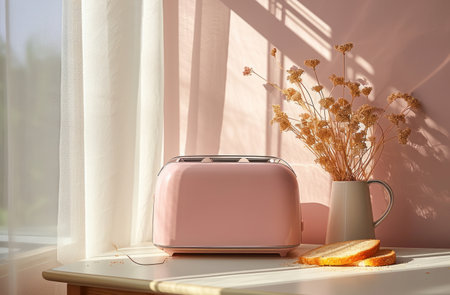 an electric toaster that just toasts the bread.の素材