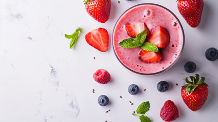 beautiful smoothie background with copy space.の素材
