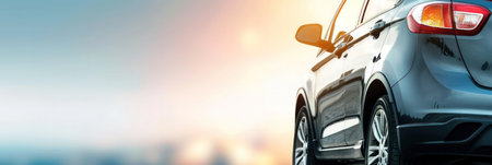 car rental advertising poster with copy space.の素材