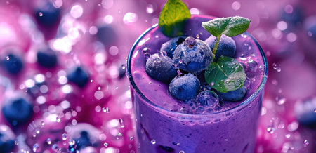 the purple smoothie with blueberriesの素材