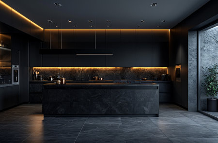 black modern kitchen vsiu.の素材