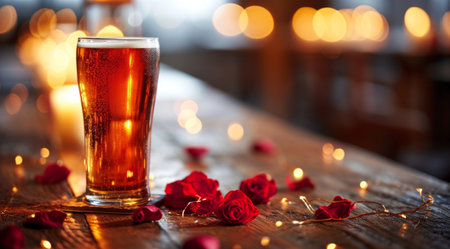 a beer on the night of valentines.の素材