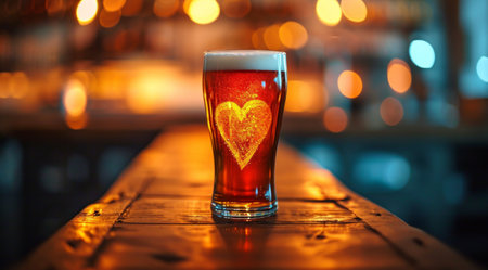 a beer on the night of valentines.の素材
