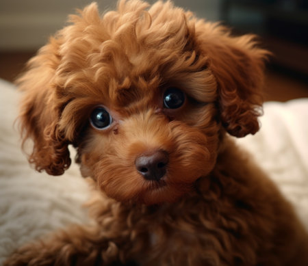 The puppy gazes directly at the camera, tongue playfully sticking out..の素材