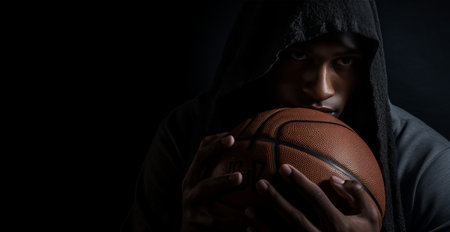 an image of a basketball player holding a ball.の素材
