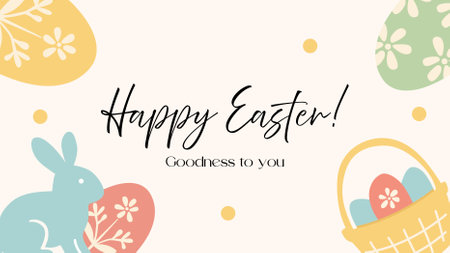 Colorful Happy Easter Greeting Card Designのイラスト素材