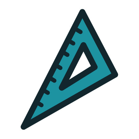 Blue Triangle Ruler Icon For School Geometry.のイラスト素材