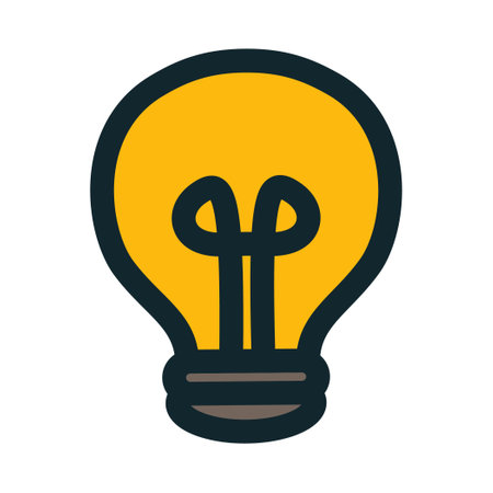 Yellow Lightbulb Creative Idea Cartoon School Concept.のイラスト素材