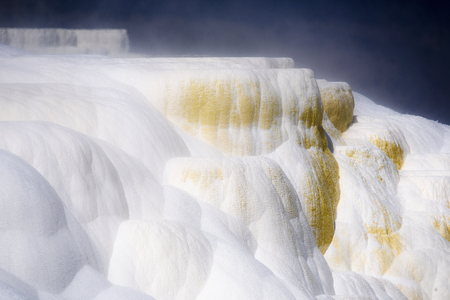 Pillow shape limestone of Canary spring form by water pouring from hot springの写真素材
