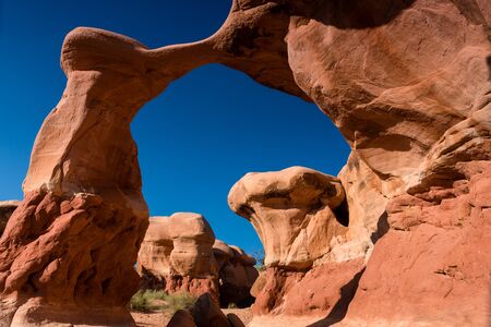 Metate arch in Grand Staircase devil's gardenの写真素材