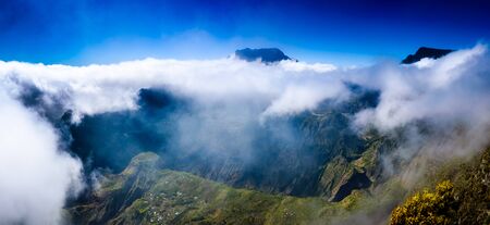 Cirque of Mafat as seen from the Maïdo is a typical view of La Reunionの写真素材