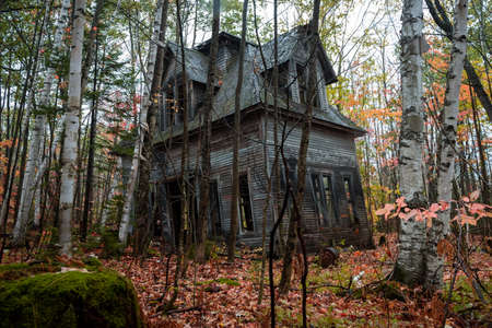 Abandoned train station in the forest of the White mountains