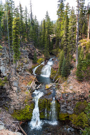 Double falls along Tumalo creekの写真素材