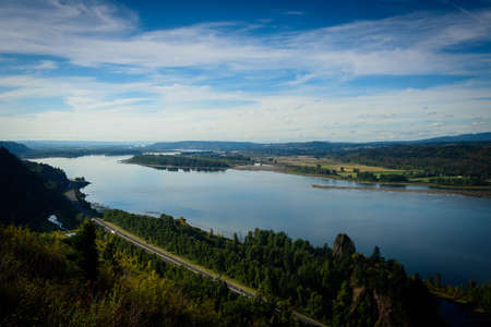The columbia river as seen from the vista houseの写真素材