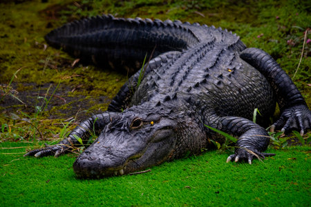 Close up view of an alligatorの写真素材