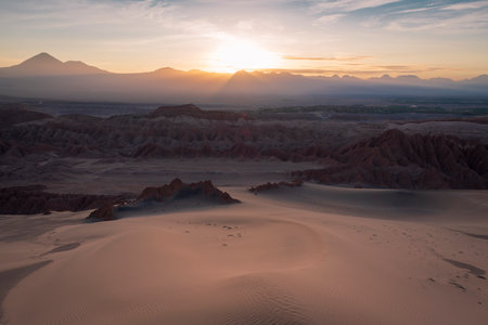 Sunrise over san pedro de atacama in northern chileの写真素材