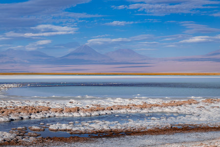 Laguna tebinquiche near san pedro de atacamaの写真素材