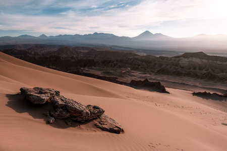 Sand dune and la valle de la muerte in northern chile