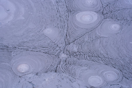 Details and texture of a mud pot in Sol de Manana