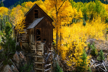 An abandoned mining mill near Crystal in Coloradoの写真素材