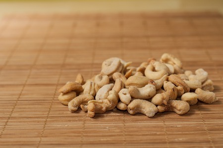 salted raw cashew nutsの写真素材