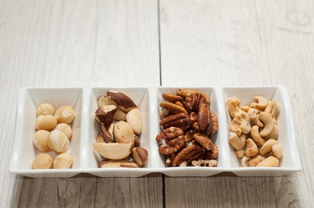 mix of nuts, para cashew brazil macadamian pecanの写真素材